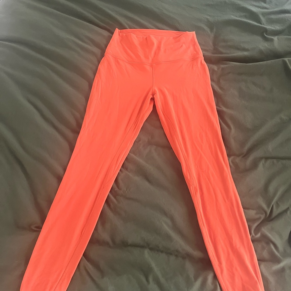 NWOT lululemon canyon orange high rise align leggings 28”